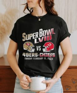 Official San Francisco 49Ers vs. Kansas City Chiefs Super Bowl LVIII 2024 Helmet Shirt