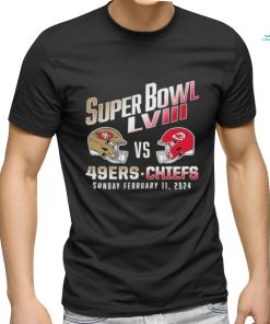 Official San Francisco 49Ers vs. Kansas City Chiefs Super Bowl LVIII 2024 Helmet Shirt
