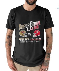 Official San Francisco 49Ers vs. Kansas City Chiefs Super Bowl LVIII 2024 Helmet Shirt
