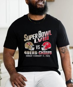 Official San Francisco 49Ers vs. Kansas City Chiefs Super Bowl LVIII 2024 Helmet Shirt