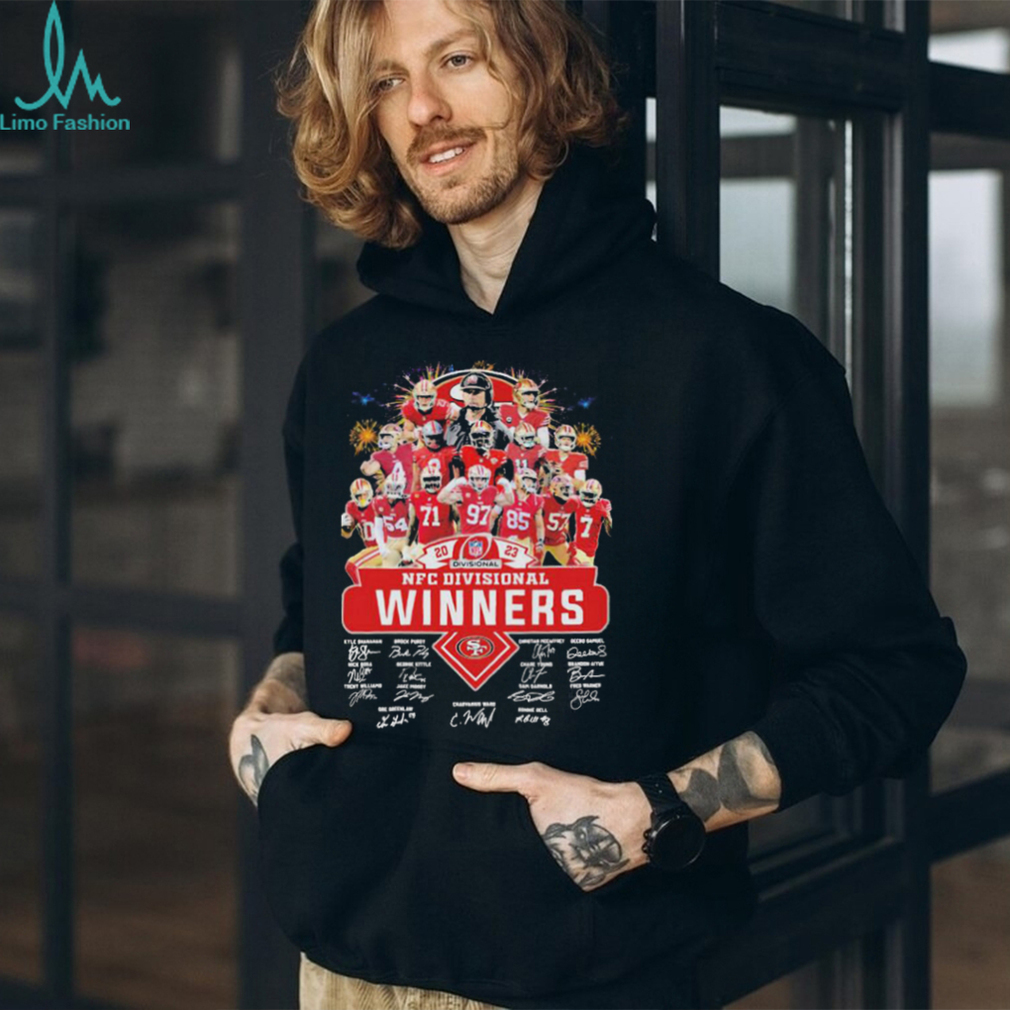 Official San francisco 49ers NFC divisional winners 2023 signatures shirt Official San francisco 49ers NFC divisional winners 2023 signatures shirt