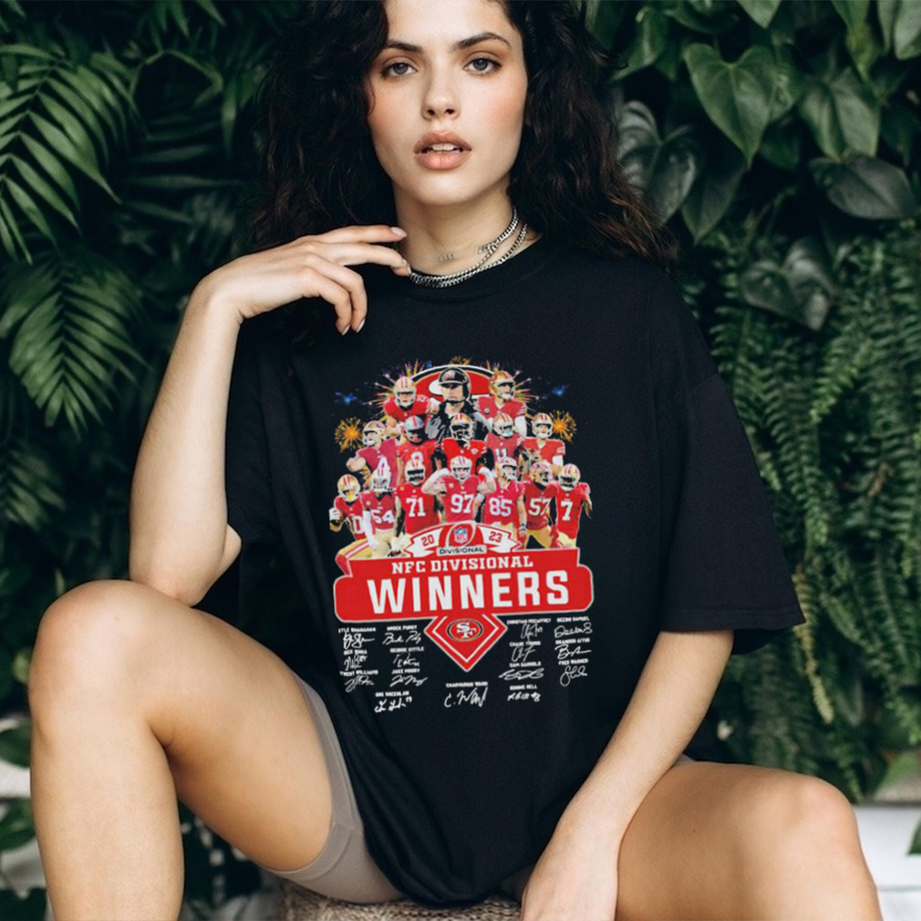 Official San francisco 49ers NFC divisional winners 2023 signatures shirt Official San francisco 49ers NFC divisional winners 2023 signatures shirt