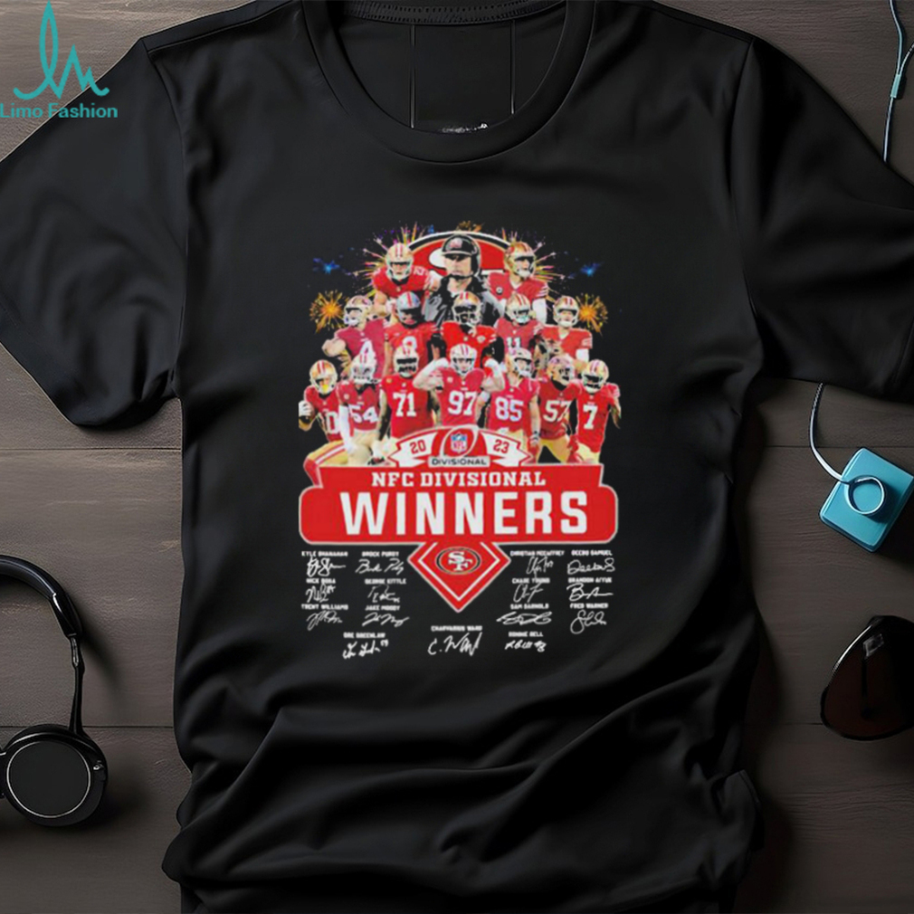 Official San francisco 49ers NFC divisional winners 2023 signatures shirt Official San francisco 49ers NFC divisional winners 2023 signatures shirt