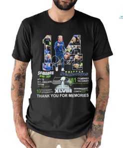 Official Seattle Seahawks Coach Pete Carroll 14 Seasons 2010 – 2024 Thank You For The Memories Shirt