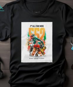 Official Second All Time Wins 552 Matchs What An Accomplishment For Marc Andre Fleury Tshirt