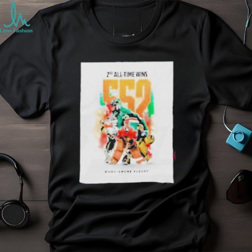 Official Second all time wins 552 matchs what an accomplishment for marc andre fleury shirt