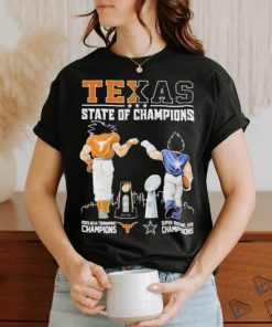 Official Son Goku And Vegeta Texas State Of Champions 2023 NCAA Tournament And Super Bowl Champions Shirt