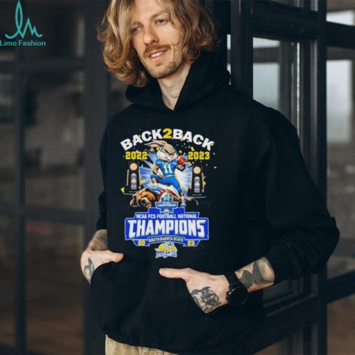 Official South dakota state jackrabbits back 2 back champions 2022 2023 mascot shirt