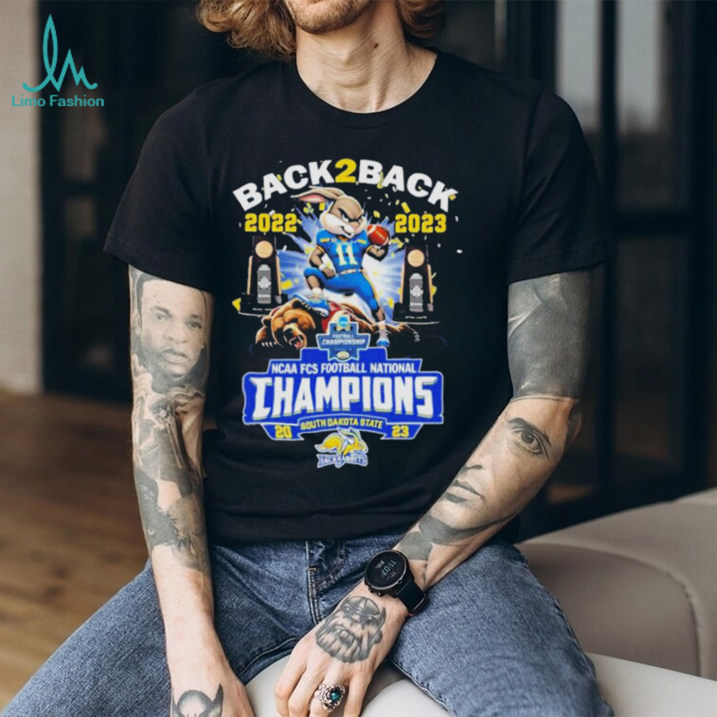 Official South dakota state jackrabbits back 2 back champions 2022 2023 mascot shirt Official South dakota state jackrabbits back 2 back champions 2022 2023 mascot shirt