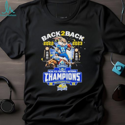 Official South dakota state jackrabbits back 2 back champions 2022 2023 mascot shirt