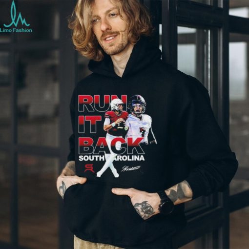 Official Spencer Rattler Run It Back Picture Collage Signature T shirt