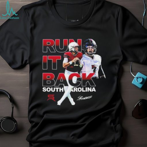 Official Spencer Rattler Run It Back Picture Collage Signature T shirt