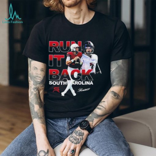 Official Spencer Rattler Run It Back Picture Collage Signature T shirt