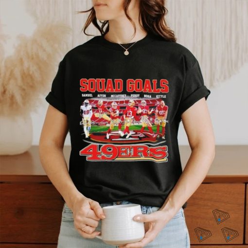 Official Squad Goals San Francisco 49ers Samuel Aiyuk McCaffrey Purdy Bosa Kittle Signatures T Shirt