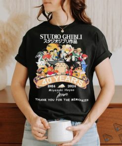 Official Studio Ghibli 40 Years Anniversary 1984 2024 Miyazaki Hayao Thank You For The Memories Signature Shirt