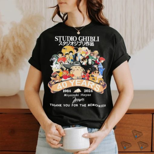 Official Studio Ghibli 40 Years Anniversary 1984 2024 Miyazaki Hayao Thank You For The Memories Signature Shirt