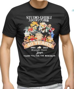 Official Studio Ghibli 40 Years Anniversary 1984 2024 Miyazaki Hayao Thank You For The Memories Signature Shirt