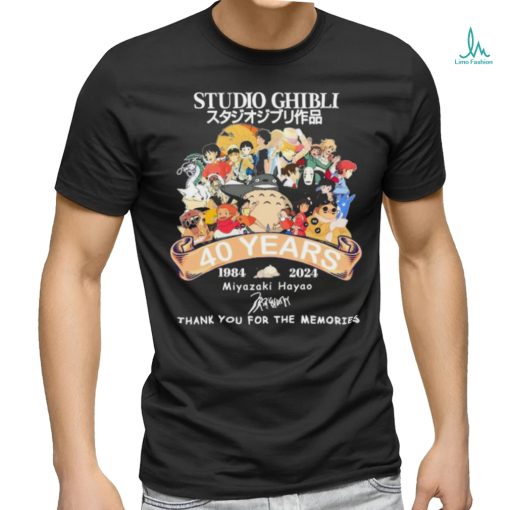 Official Studio Ghibli 40 Years Anniversary 1984 2024 Miyazaki Hayao Thank You For The Memories Signature Shirt