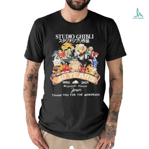 Official Studio Ghibli 40 Years Anniversary 1984 2024 Miyazaki Hayao Thank You For The Memories Signature Shirt