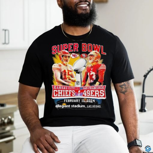 Official Super Bowl Game San Francisco 49ers Vs Kansas City Chiefs February 11, 2024 Allegiant Stadium Shirt