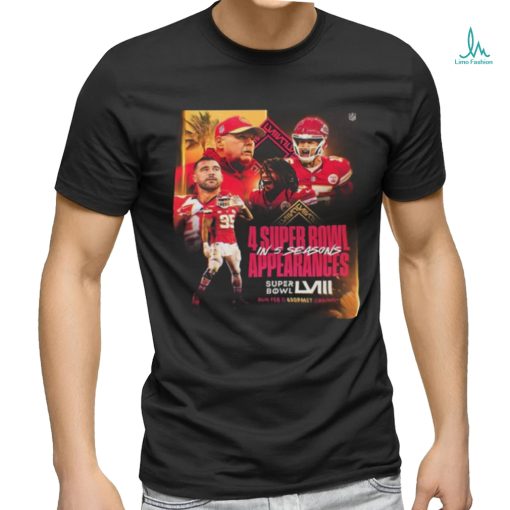 Official Super Bowl LVIII Is The 4 Super Bowl Appearances In 5 Seasons For Kansas City Chiefs Classic T Shirt