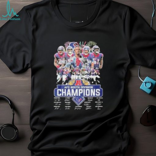 Official Texans 2024 AFC South Division Champions Signatures T Shirt