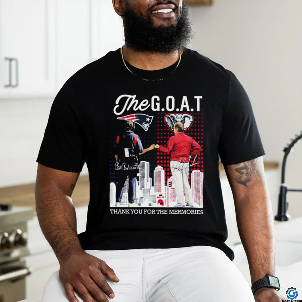 Official The Goat Nick Saban And Bill Belichick Thank You For The Memories Signatures Shirt Official The Goat Nick Saban And Bill Belichick Thank You For The Memories Signatures Shirt