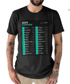 Official The longest F1 calendar ever schedule 2024 race car shirt