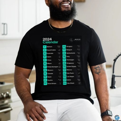 Official The longest F1 calendar ever schedule 2024 race car shirt