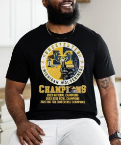 Official Undefeated Michigan Wolverines Champions 2023 National, Rose Bowl And Big Ten Shirt