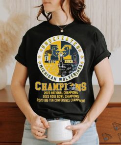 Official Undefeated Michigan Wolverines Champions 2023 National, Rose Bowl And Big Ten Shirt