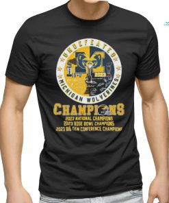 Official Undefeated Michigan Wolverines Champions 2023 National, Rose Bowl And Big Ten Shirt