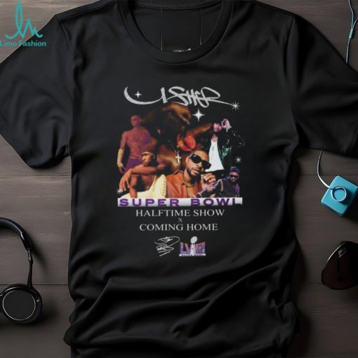 Official Usher Super Bowl Halftime Show Coming Home Signature T shirt
