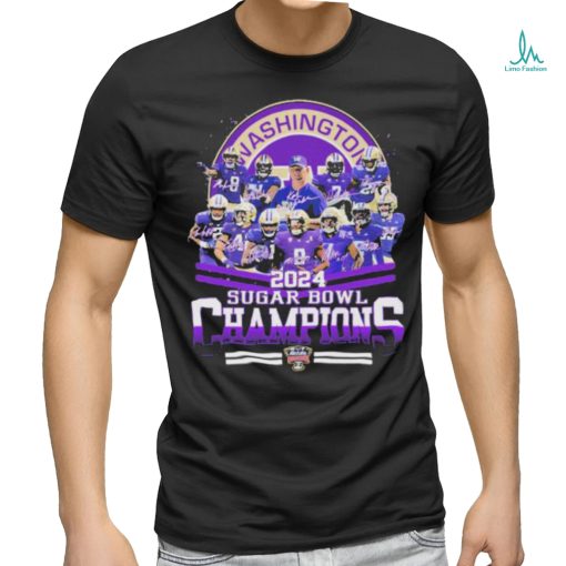 Official Washington Football 2023 Sugar Bowl Champions Signatures Shirt