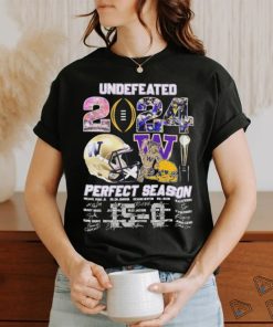 Official Washington Huskies Undefeated 2024 Perfect Season 15 0 Signatures Shirt