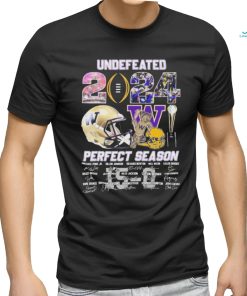 Official Washington Huskies Undefeated 2024 Perfect Season 15 0 Signatures Shirt