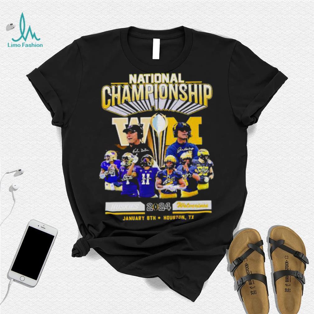 Official Washington Huskies vs Michigan Football 2024 National Championship Houston, Tx Signatures Shirt Official Washington Huskies vs Michigan Football 2024 National Championship Houston, Tx Signatures Shirt