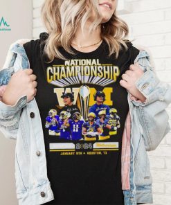 Official Washington Huskies vs Michigan Football 2024 National Championship Houston, Tx Signatures Shirt