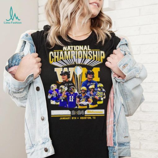 Official Washington Huskies vs Michigan Football 2024 National Championship Houston, Tx Signatures Shirt