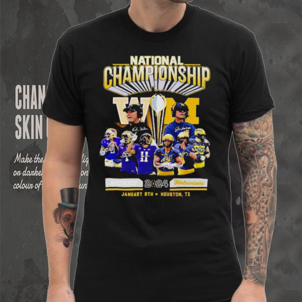 Official Washington Huskies vs Michigan Football 2024 National Championship Houston, Tx Signatures Shirt Official Washington Huskies vs Michigan Football 2024 National Championship Houston, Tx Signatures Shirt