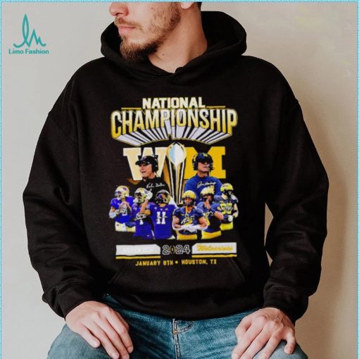 Official Washington Huskies vs Michigan Football 2024 National Championship Houston, Tx Signatures Shirt