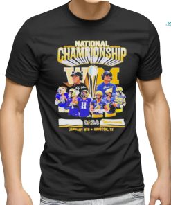 Official Washington huskies vs Michigan Football 2024 national championship houston tx signatures T shirt