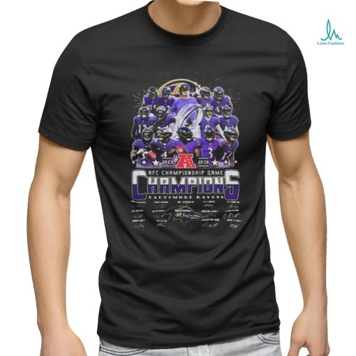 Official baltimore Ravens Store Baltimore Ravens 2023 2024 Afc Championship Game Champions Team Name Signature Shirt