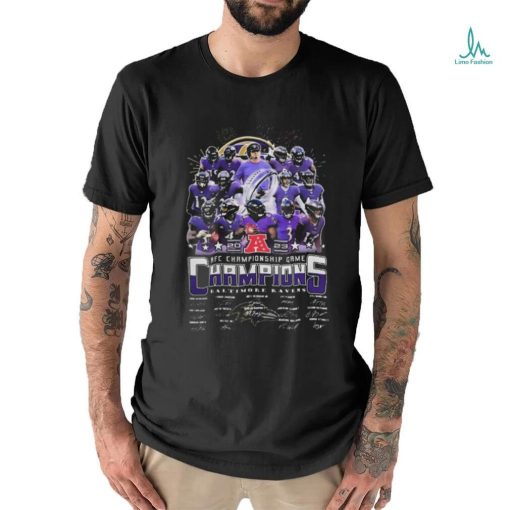 Official baltimore Ravens Store Baltimore Ravens 2023 2024 Afc Championship Game Champions Team Name Signature Shirt