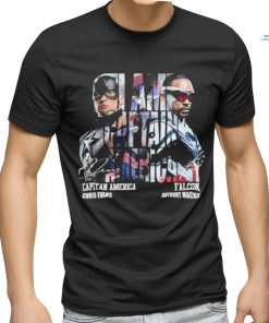 Official captain America Chris Evan And Falcon Anthony Mackie Signatures Shirt