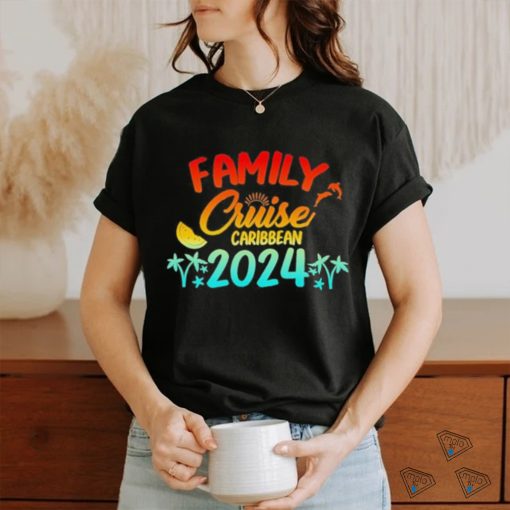 Official family Cruise Caribbean 2024 Vintage Retro Summer Vacation T shirt