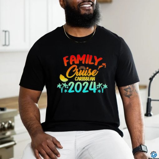 Official family Cruise Caribbean 2024 Vintage Retro Summer Vacation T shirt