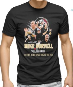 Official florida State Mike Norvell 2023 Paul Bear Bryant Coach Of The Year Signature Shirt