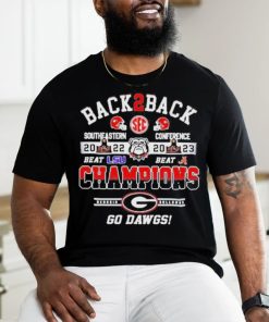 Official georgia Bulldogs Back 2 Back Southeastern Conference Champions Go Dawgs T Shirt