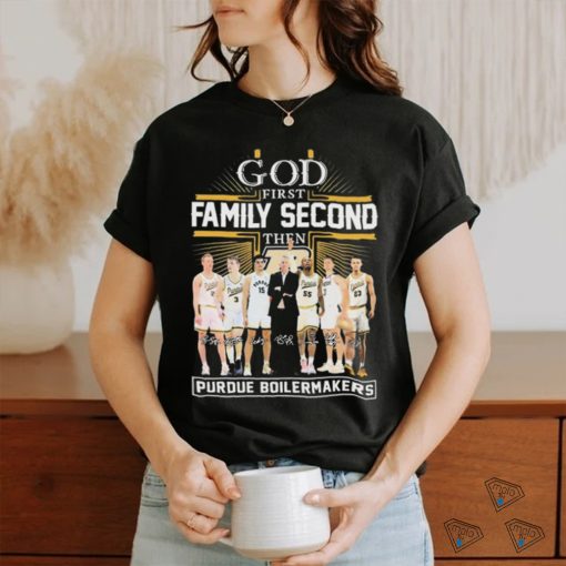 Official god First Family Second Then Purdue Boilermakers Basketball 2023 2024 Signatures Shirt